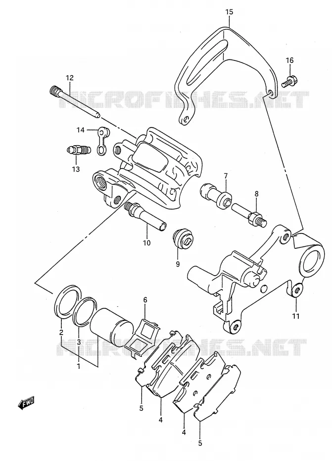 REAR CALIPERS (MODEL K) Suzuki MOTO 250 RMX 1992  RMX250N(E28)