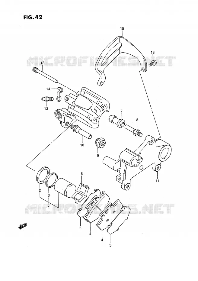 REAR CALIPERS (MODEL K) Suzuki MOTO 250 RMX 1995  RMX250S(E3)