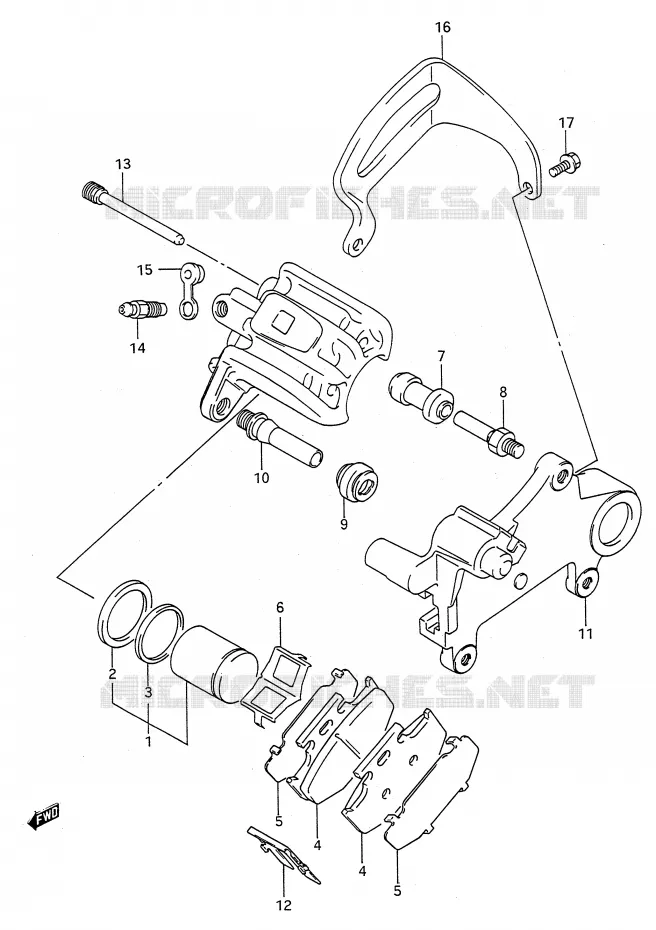 REAR CALIPERS (MODEL L/M) Suzuki MOTO 250 RMX 1990  RMX250L(E28)