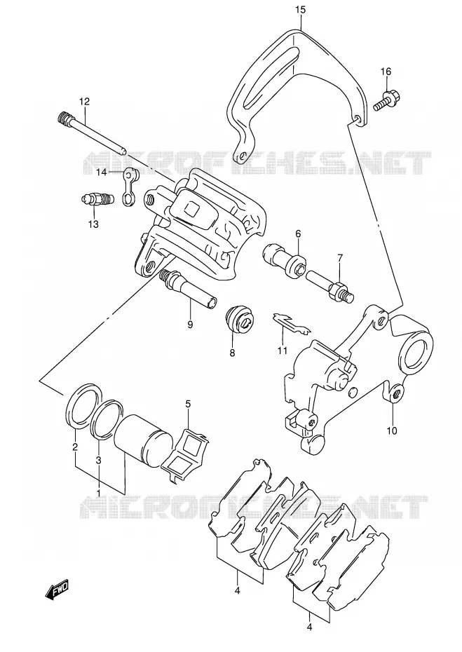 REAR CALIPERS (MODEL N) Suzuki MOTO 250 RMX 1990  RMX250L(E1)