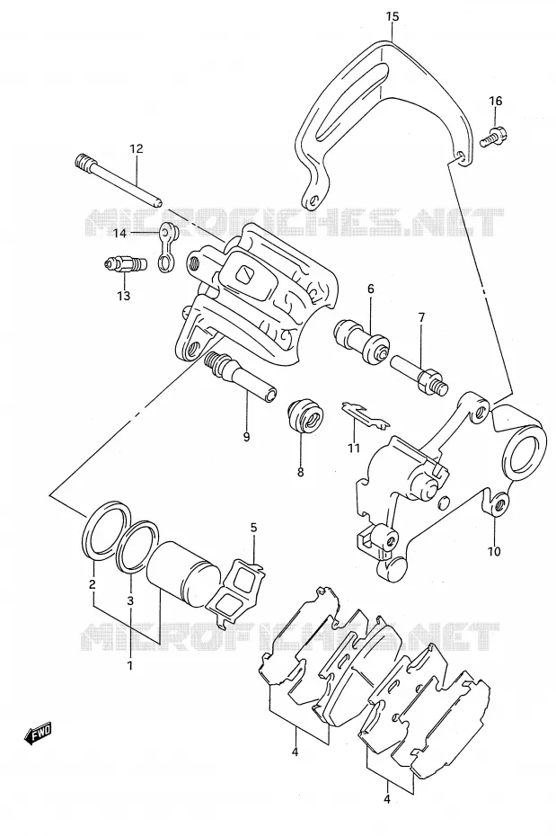REAR CALIPERS (MODEL N) Suzuki MOTO 250 RMX 1993  RMX250P(E28)