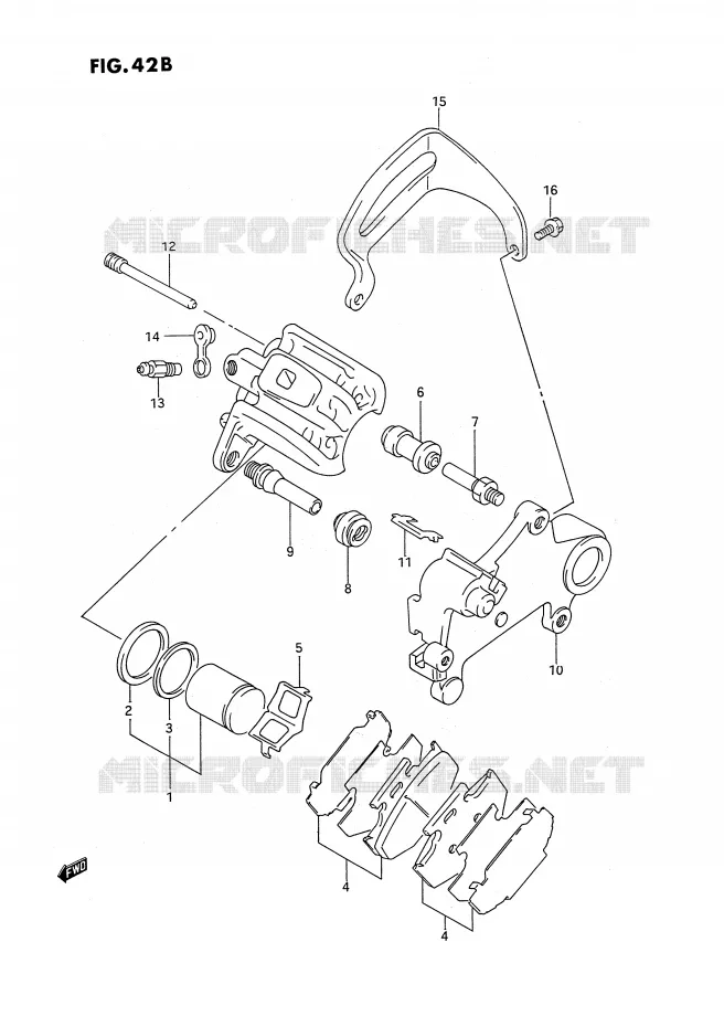 REAR CALIPERS (MODEL N) Suzuki MOTO 250 RMX 1996  RMX250T(E3)