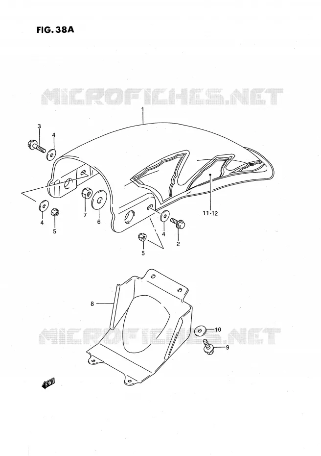 REAR FENDER (MODEL N/P/R/S) Suzuki MOTO 80 RM 1991  RM80XM(E2)