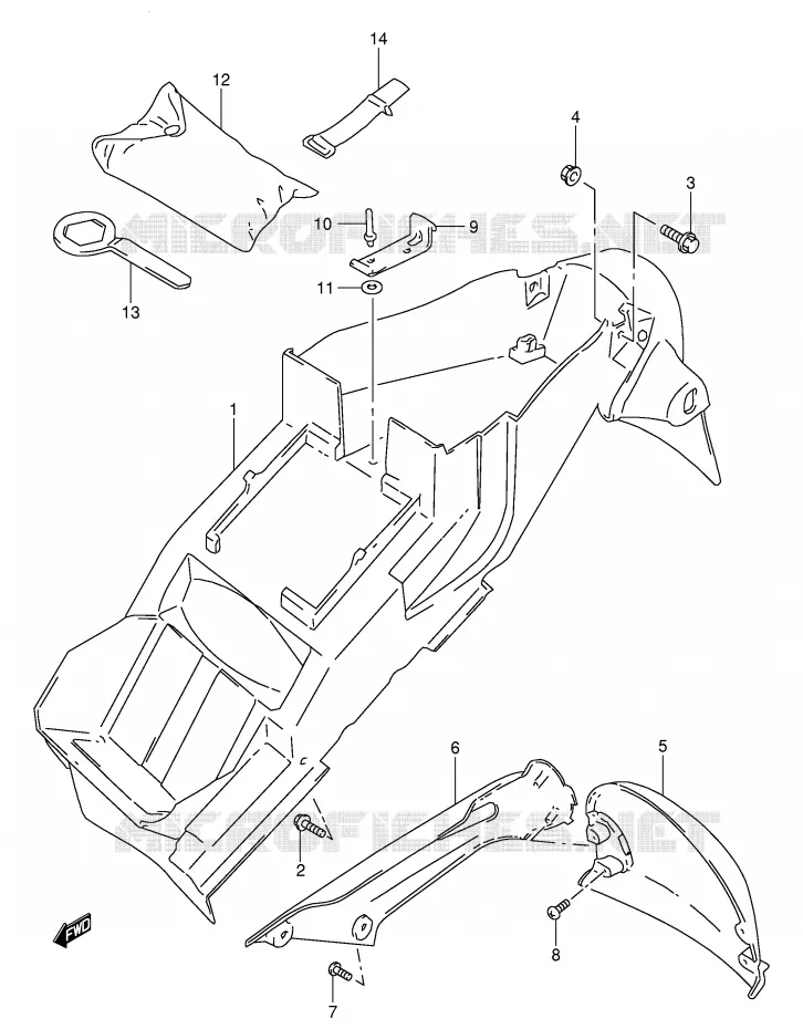 REAR FENDER (MODEL V) Suzuki MOTO 1000 TL-S 1998  TL1000SW(E2)