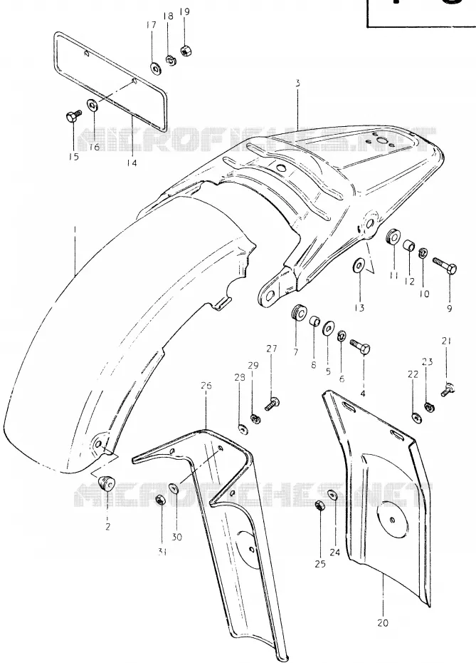 REAR FENDER Suzuki MOTO 400 SP 1980  SP400T
