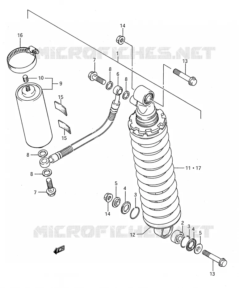 REAR SHOCK ABSORBER (MODEL G) Suzuki MOTO 80 RM 1988  RM80J(E28)