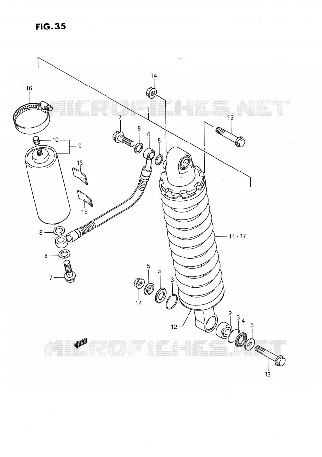 REAR SHOCK ABSORBER (MODEL H/J) Suzuki MOTO 80 RM 1990  RM80XL(E2)