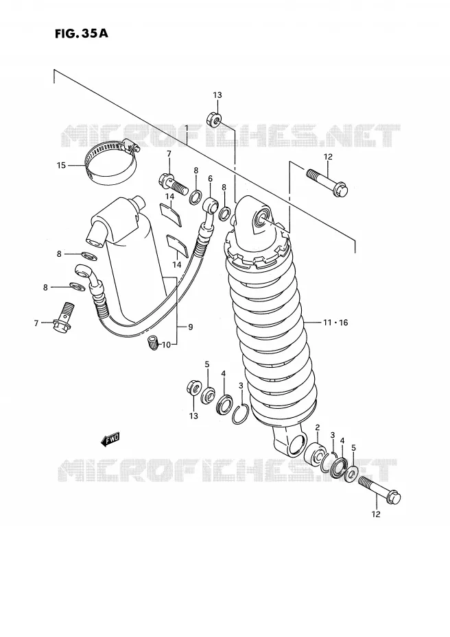 REAR SHOCK ABSORBER (MODEL K) Suzuki MOTO 80 RM 1989  RM80K(E3)