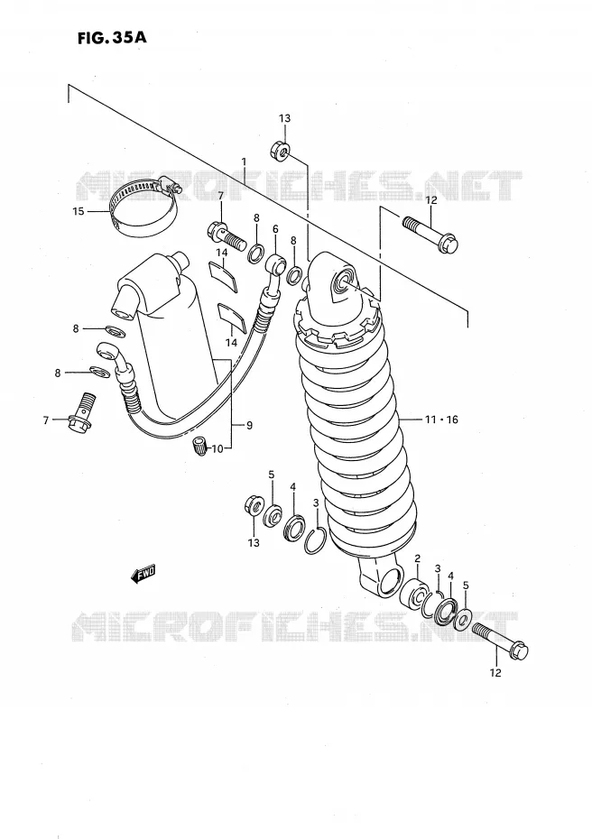 REAR SHOCK ABSORBER (MODEL K) Suzuki MOTO 80 RM 1990  RM80XL(E2)