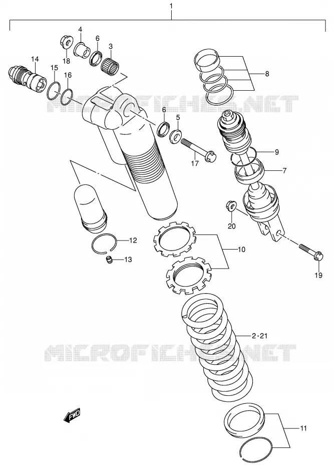 REAR SHOCK ABSORBER (MODEL K1/K2) Suzuki MOTO 125 RM 2004  RM125K4