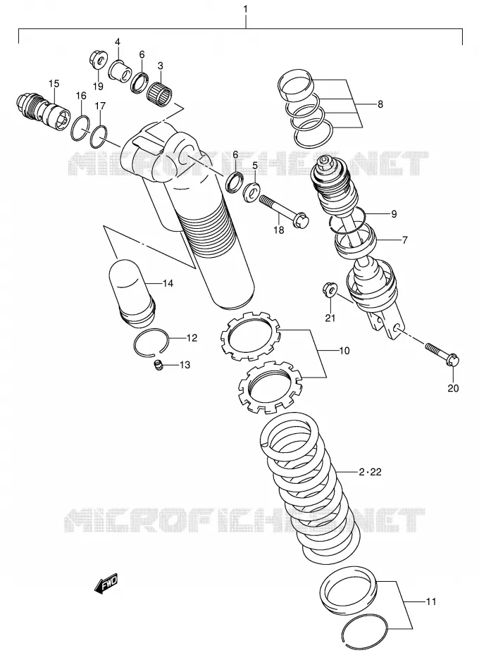 REAR SHOCK ABSORBER (MODEL K3) Suzuki MOTO 125 RM 2002  RM125K2(E3/E28)
