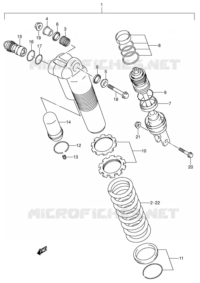 REAR SHOCK ABSORBER (MODEL K4) Suzuki MOTO 125 RM 2003  RM125K3
