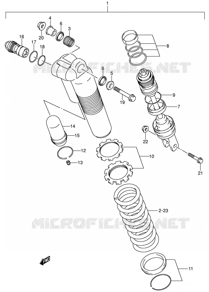 REAR SHOCK ABSORBER (MODEL K4) Suzuki MOTO 250 RM 2006  RM250K6(E3/E28)