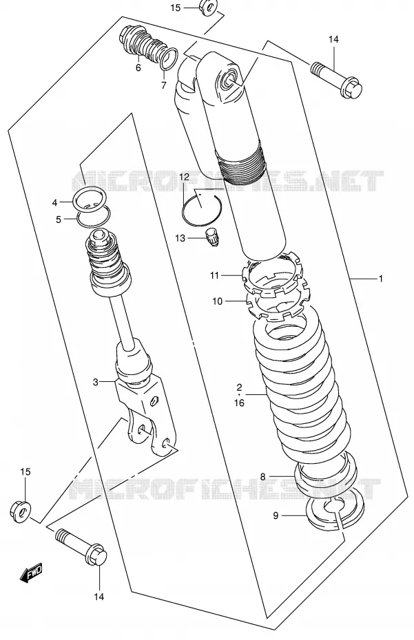 REAR SHOCK ABSORBER (MODEL K4) Suzuki MOTO 85 RM 2006  RM85K6(P3/P28)