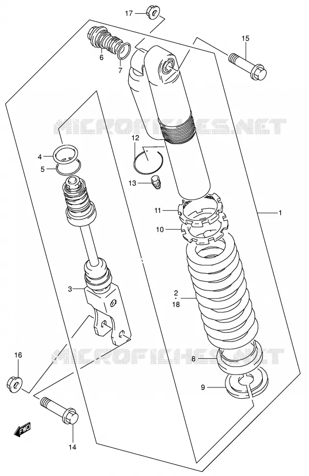 REAR SHOCK ABSORBER (MODEL K5/K6) Suzuki MOTO 85 RM 2005  RM85LK5(P3/P28)