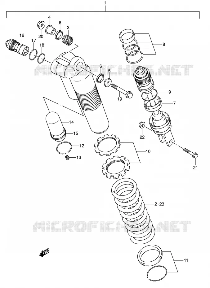 REAR SHOCK ABSORBER (MODEL K5) Suzuki MOTO 125 RM 2003  RM125K3