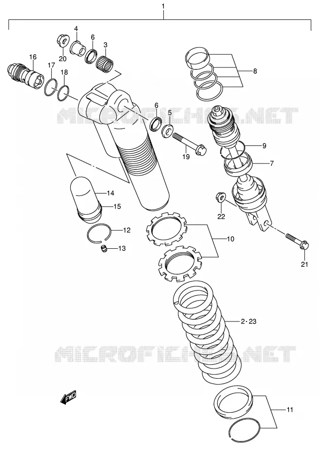 REAR SHOCK ABSORBER (MODEL K5) Suzuki MOTO 250 RM 2002  RM250K2(E3/E28)