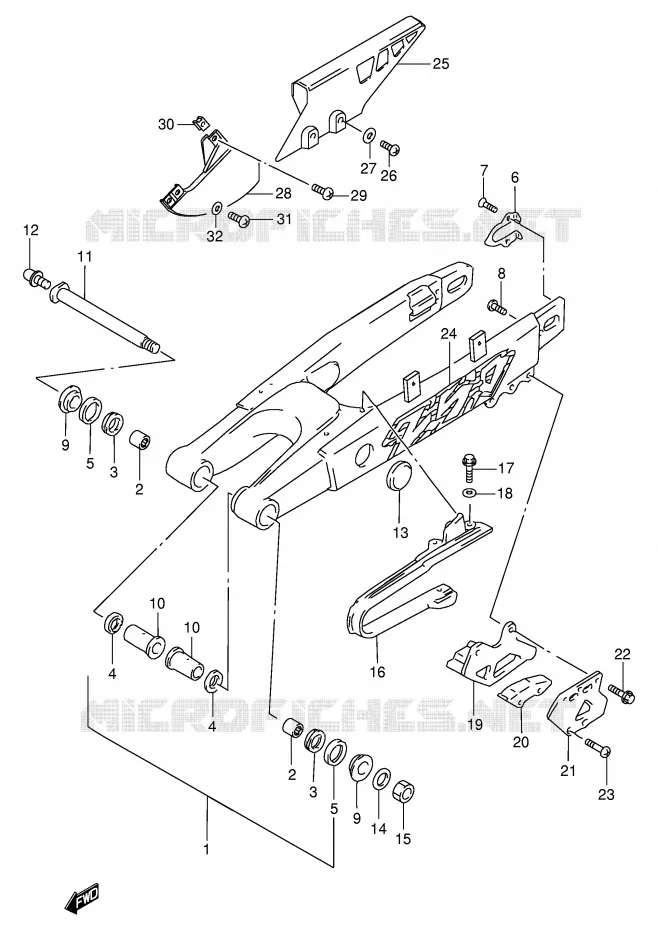 REAR SWING ARM Suzuki MOTO 250 RMX 1999  RMX250SX(E24)