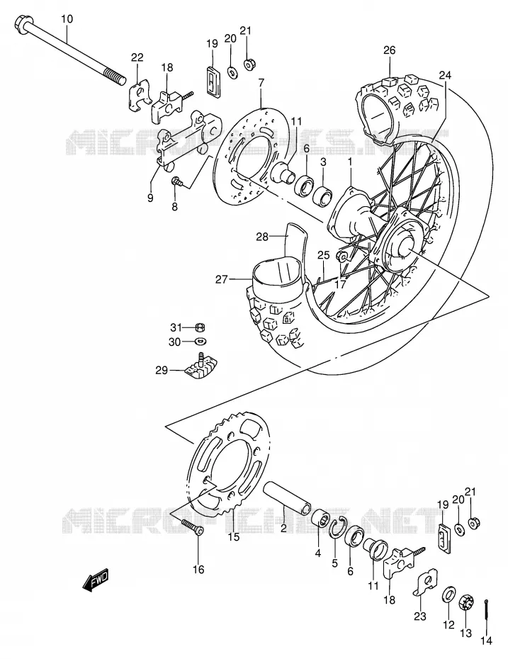 REAR WHEEL (RM85K2/K3) Suzuki MOTO 85 RM 2002  RM85K2(P3/P28)