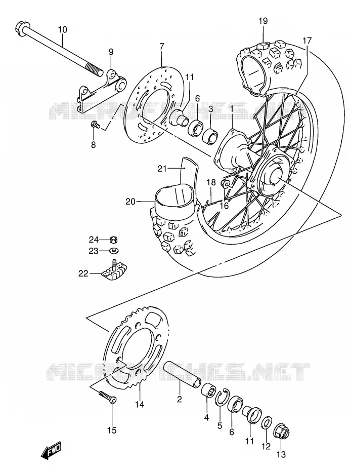 REAR WHEEL (RM85K4) Suzuki MOTO 85 RM 2003  RM85K3(P3/P28)