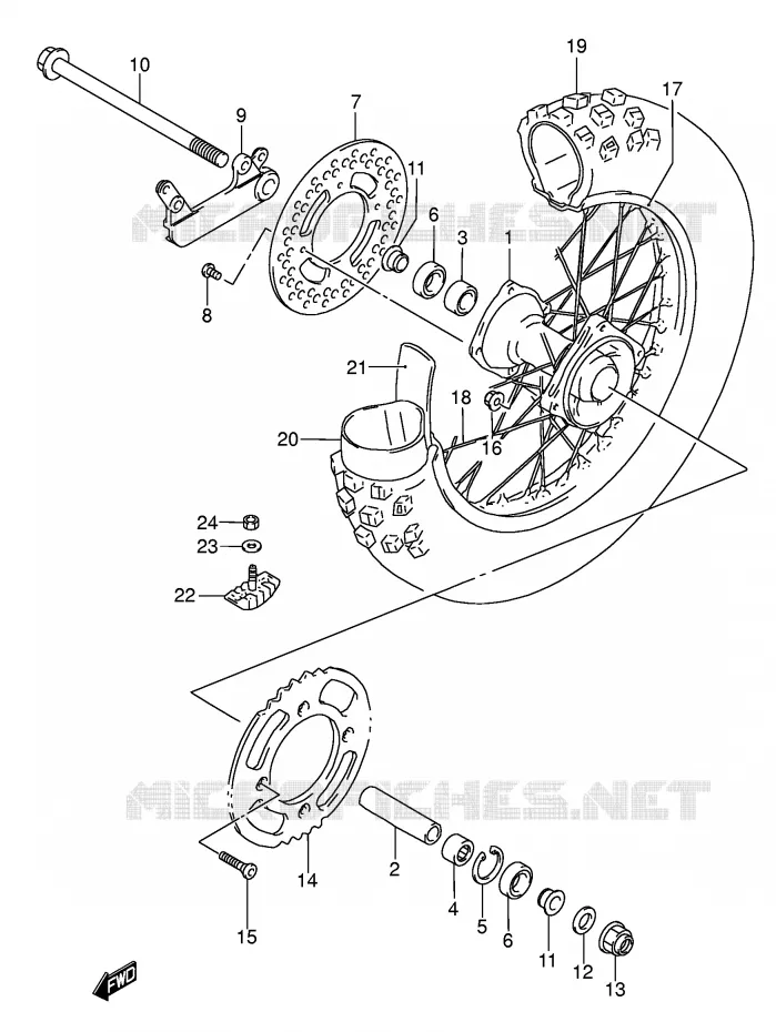 REAR WHEEL (RM85K5/K6) Suzuki MOTO 85 RM 2002  RM85K2(P3/P28)