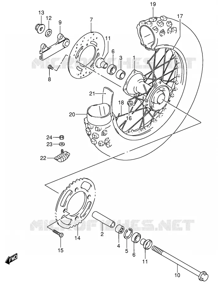 REAR WHEEL (RM85LK4) Suzuki MOTO 85 RM 2003  RM85LK3(P3/P28)