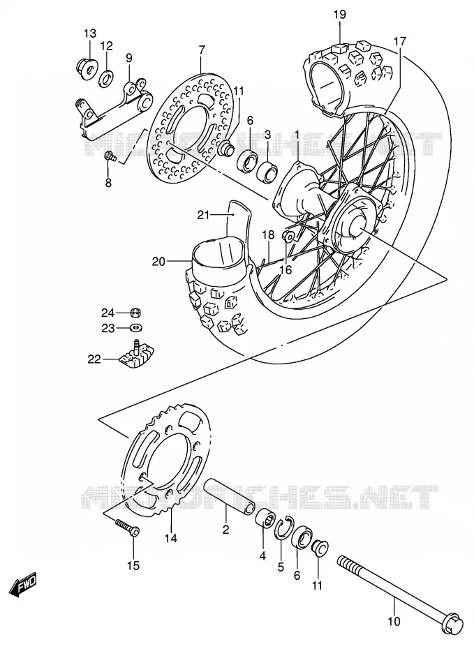REAR WHEEL (RM85LK5/LK6) Suzuki MOTO 85 RM 2004  RM85LK4(P3/P28)