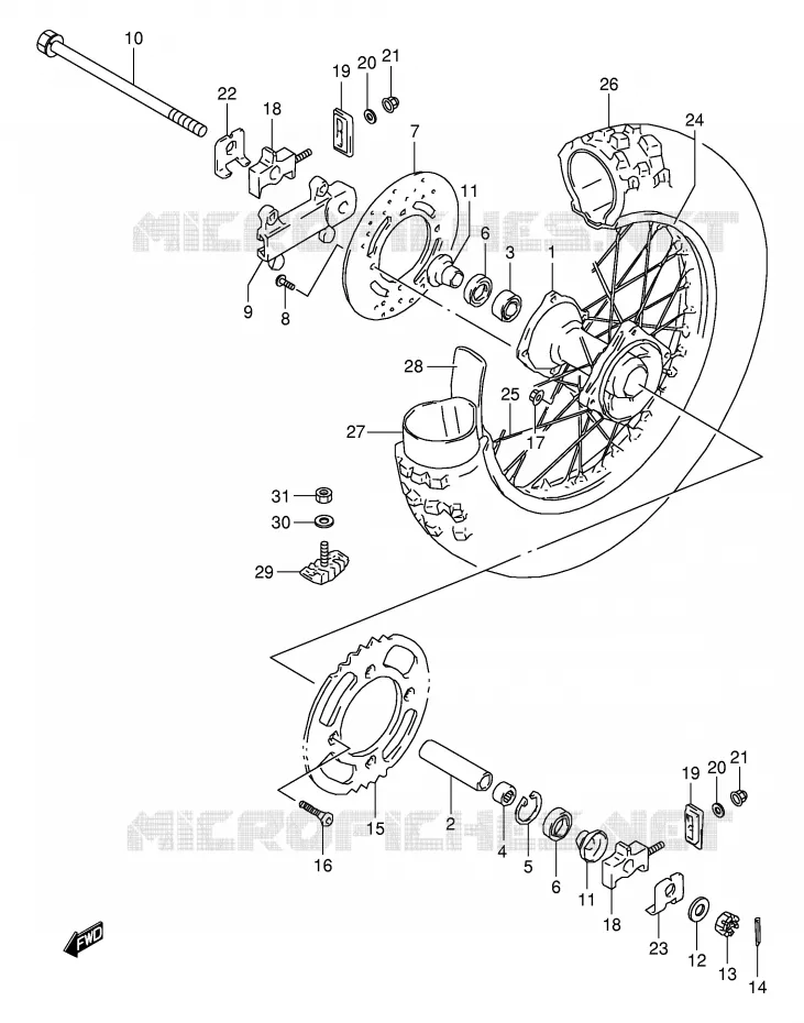REAR WHEEL Suzuki MOTO 80 RM 1996  RM80T(E24)