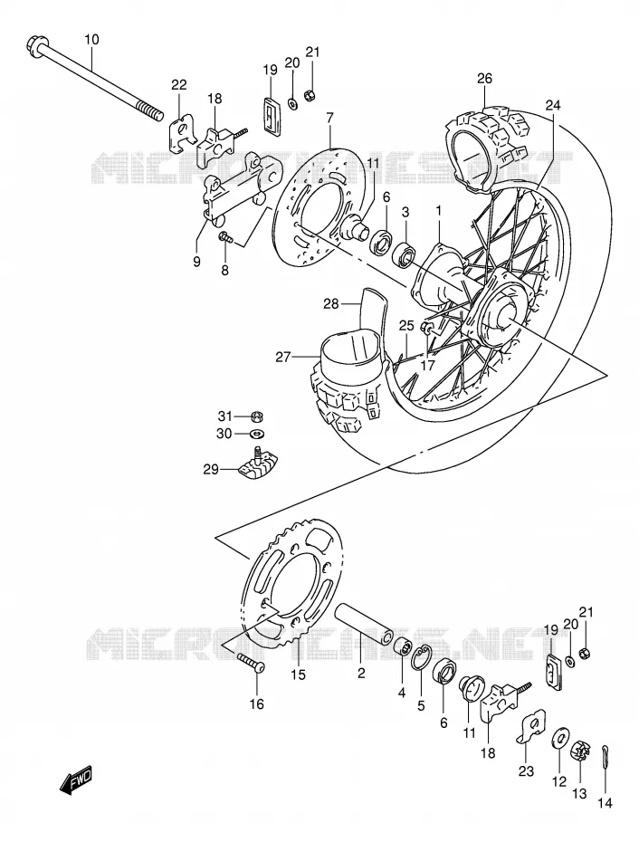 REAR WHEEL Suzuki MOTO 80 RM 2000  RM80XY(P2)