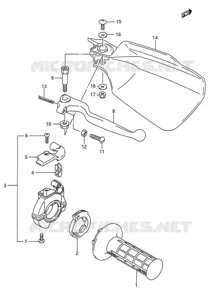 RIGHT KNUCKLE COVER (MODEL K/L/M) Suzuki MOTO 250 RMX 1992  RMX250N(E28)
