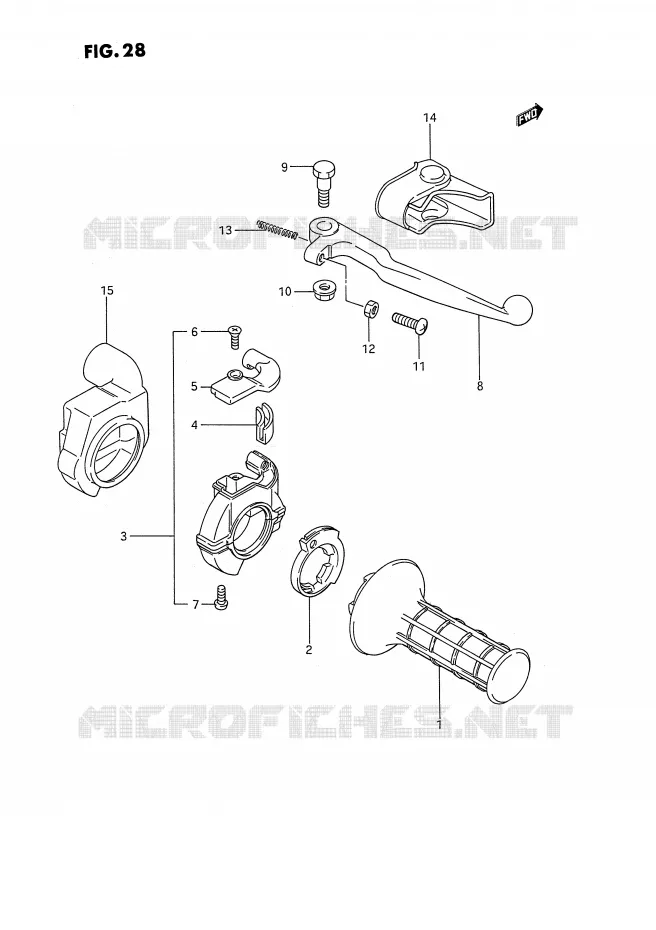 RIGHT SWITCH - HANDGRIP (MODEL G/H/J) Suzuki MOTO 80 RM 1985  RM80F(E3)
