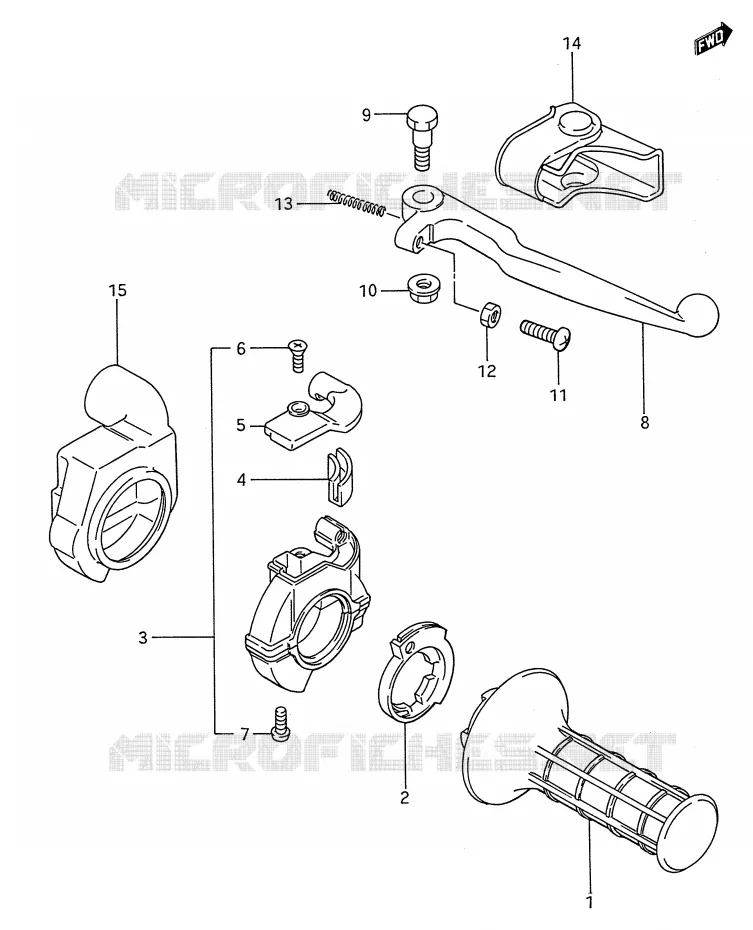 RIGHT SWITCH - HANDGRIP (MODEL G/H/J) Suzuki MOTO 80 RM 1991  RM80M(E28)
