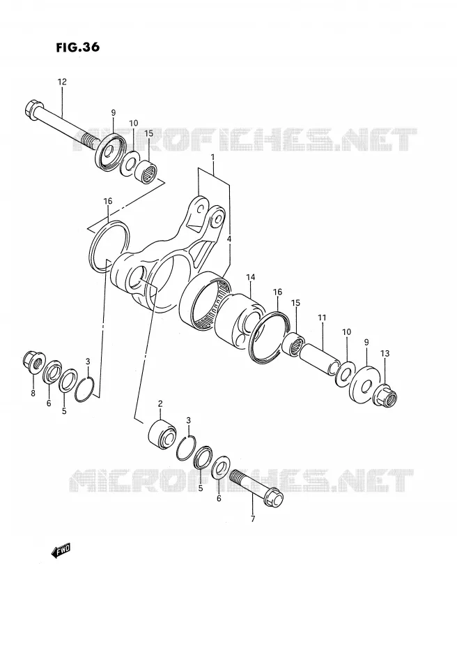 SHOCK ABSORBER LINKAGE (MODEL G) Suzuki MOTO 80 RM 1991  RM80M(E3)