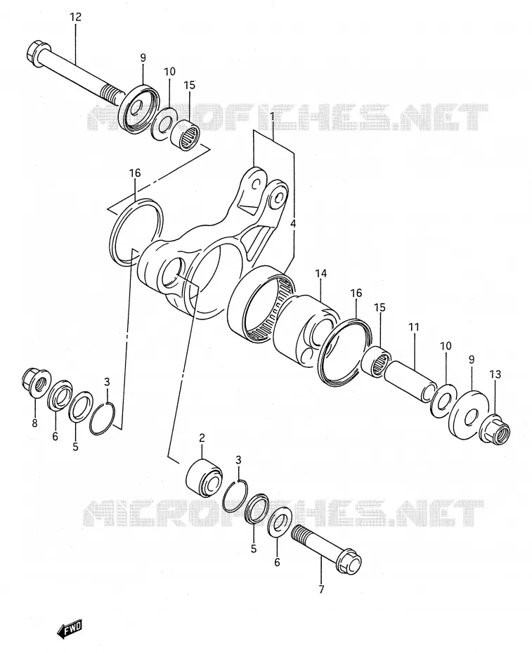 SHOCK ABSORBER LINKAGE (MODEL G) Suzuki MOTO 80 RM 1993  RM80P(E28)