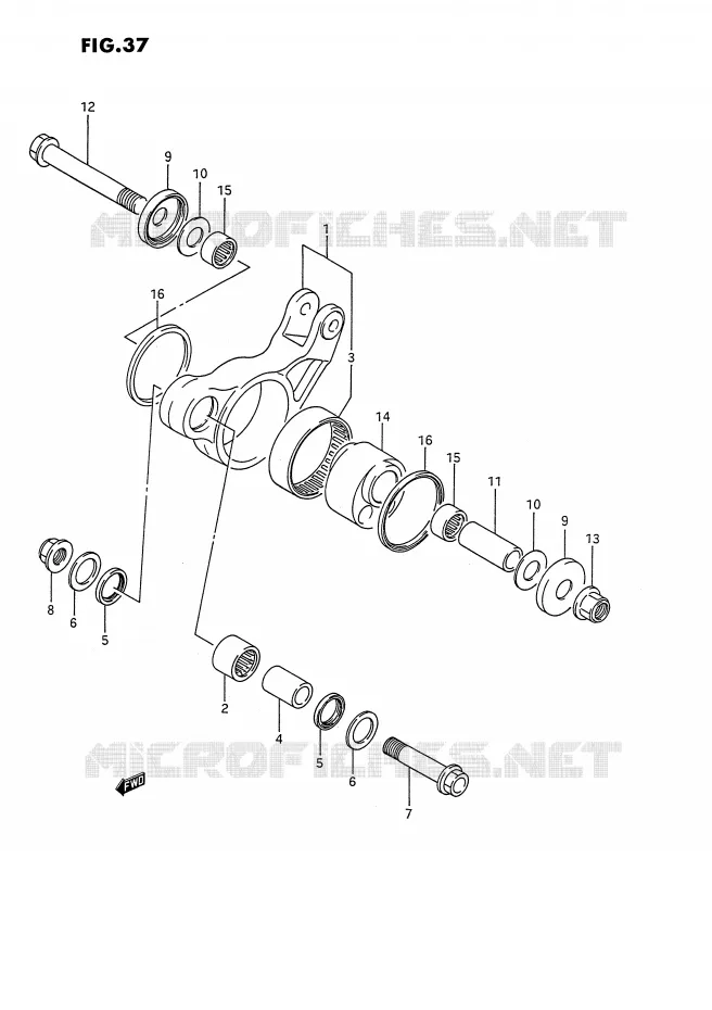SHOCK ABSORBER LINKAGE (MODEL H/J/K) Suzuki MOTO 80 RM 1988  RM80J(E3)