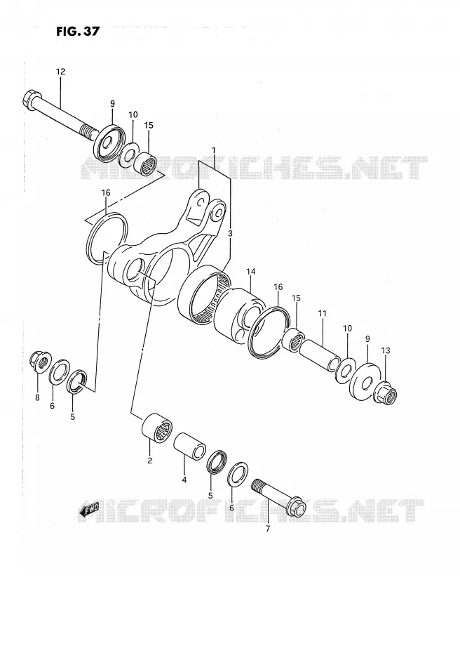 SHOCK ABSORBER LINKAGE (MODEL H/J/K) Suzuki MOTO 80 RM 1990  RM80XL(E2)