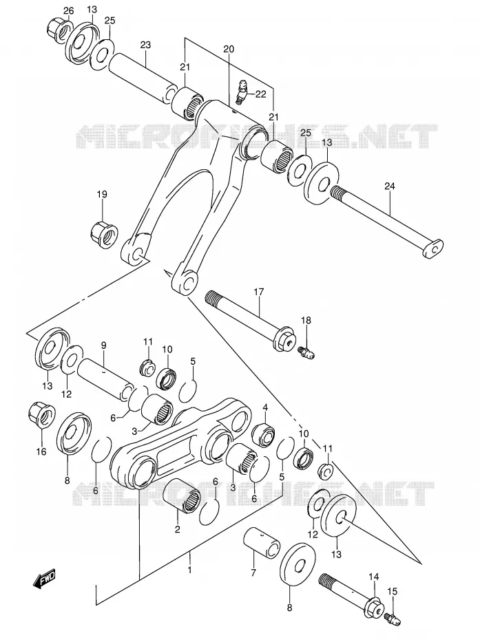 SHOCK ABSORBER LINKAGE (MODEL K/L) Suzuki MOTO 250 RMX 1995  RMX250S(E1)