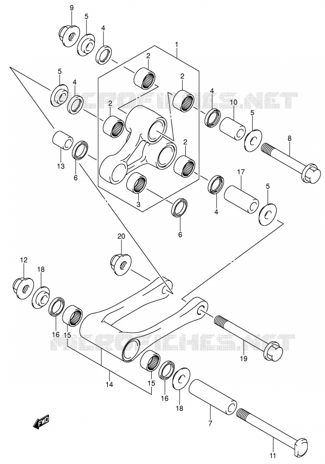 SHOCK ABSORBER LINKAGE (MODEL K4/K5/K6) Suzuki MOTO 250 RM 2006  RM250ZK6(E3/E28)