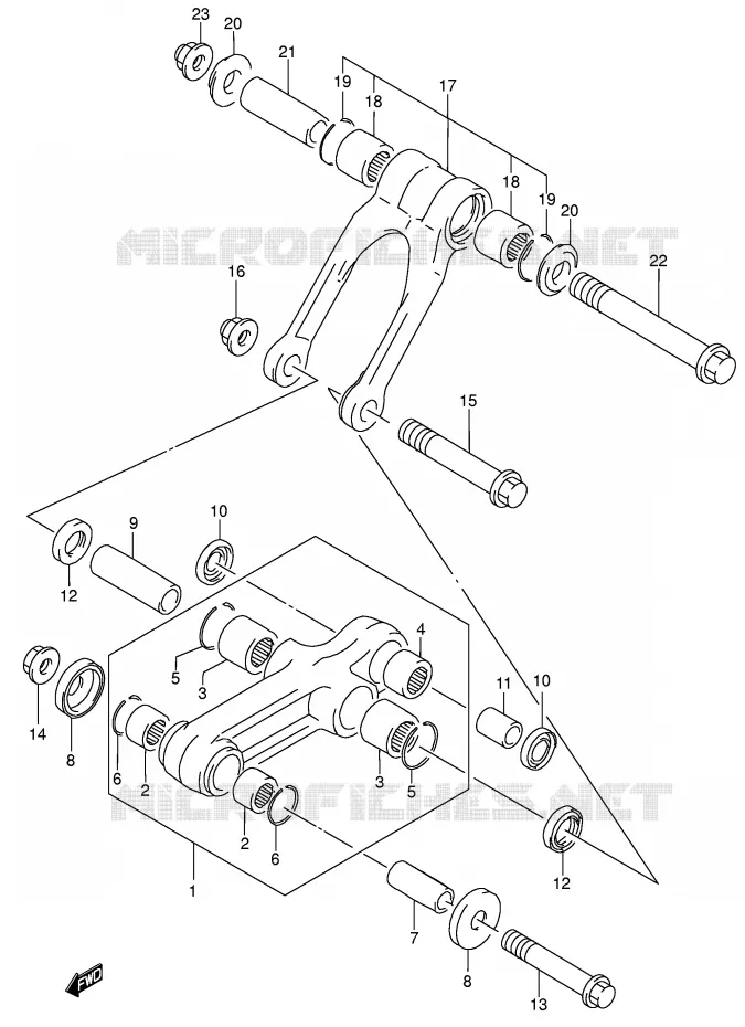 SHOCK ABSORBER LINKAGE (MODEL K4/K5/K6) Suzuki MOTO 85 RM 2004  RM85K4(P3/P28)