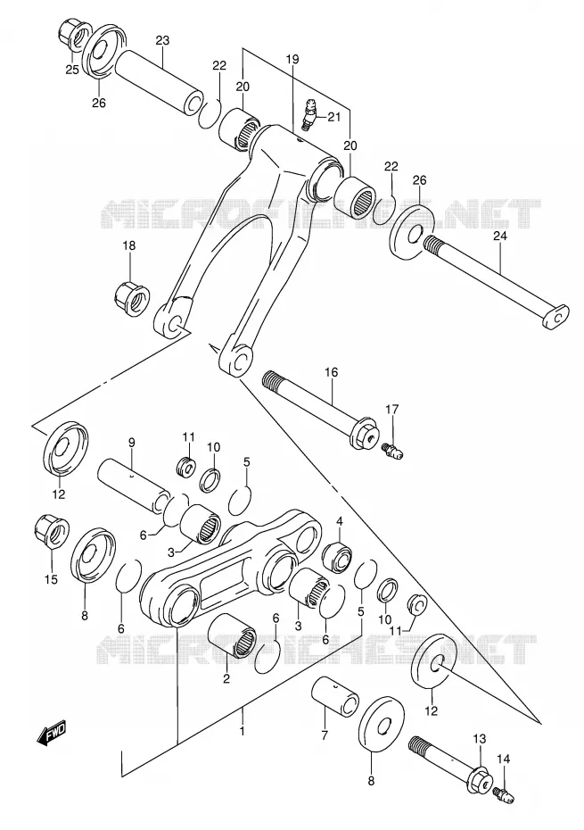 SHOCK ABSORBER LINKAGE (MODEL M/N/S/T) Suzuki MOTO 250 RMX 1993  RMX250P(E1)