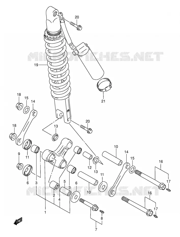SHOCK ABSORBER LINKAGE Suzuki MOTO 250 DR-Z 2002  DR-Z250K2(E3/E28)