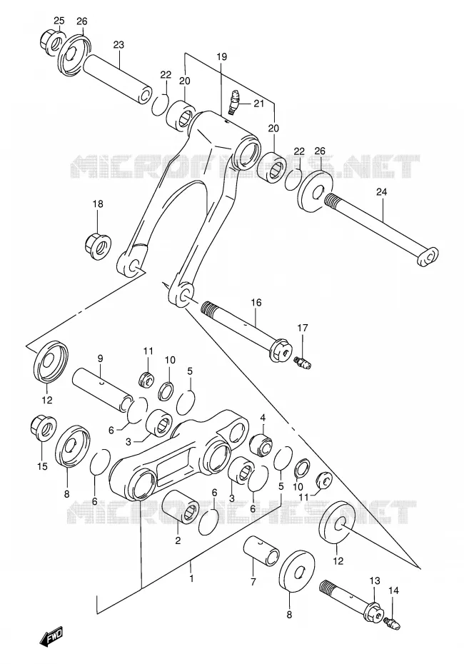 SHOCK ABSORBER LINKAGE Suzuki MOTO 250 RMX 1998  RMX250W(E1)