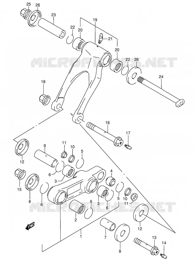 SHOCK ABSORBER LINKAGE Suzuki MOTO 250 RMX 1998  RMX250W(E28)