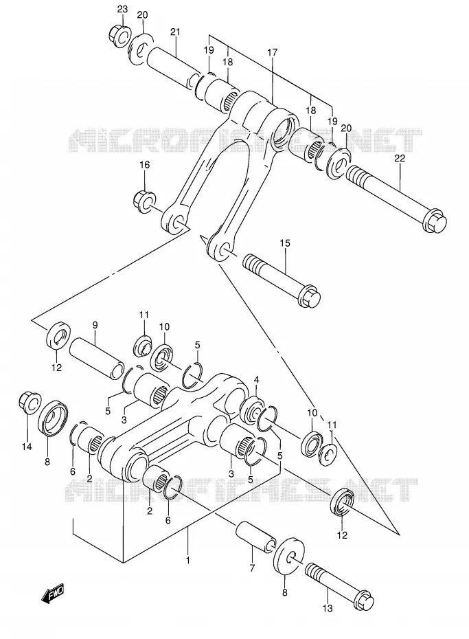 SHOCK ABSORBER LINKAGE Suzuki MOTO 80 RM 1997  RM80V(E3/E28)