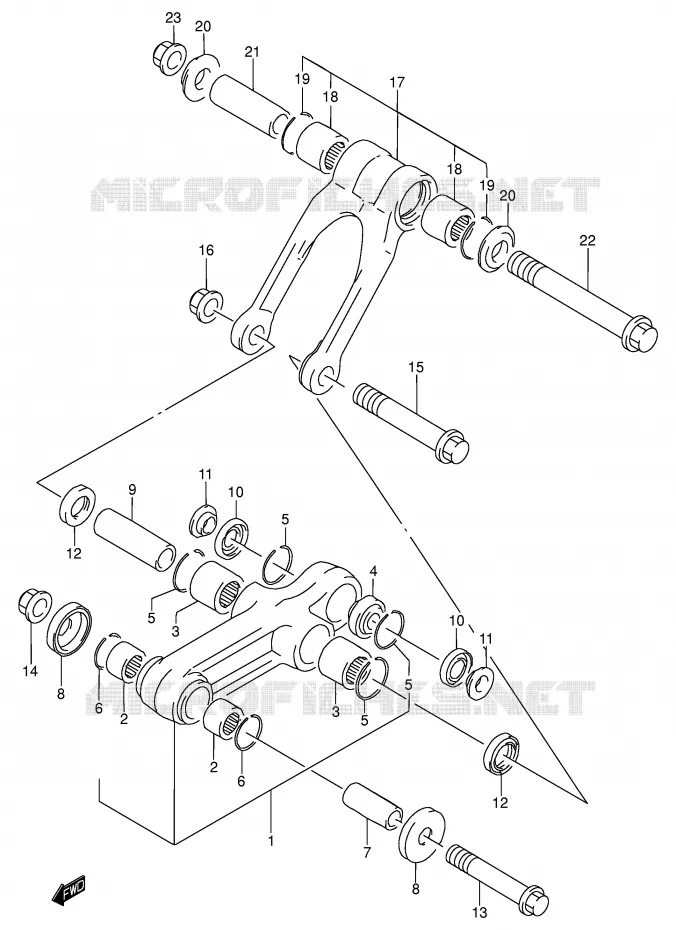 SHOCK ABSORBER LINKAGE Suzuki MOTO 80 RM 2001  RM80K1(P3/P28)