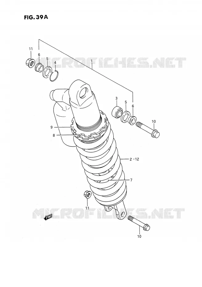 SHOCK ABSORBER (MODEL M/N) Suzuki MOTO 250 RMX 1994  RMX250R(E3)