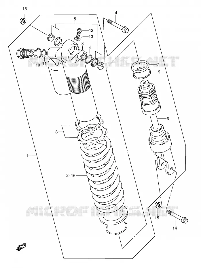 SHOCK ABSORBER (MODEL S/T) Suzuki MOTO 250 RMX 1991  RMX250M(E1)