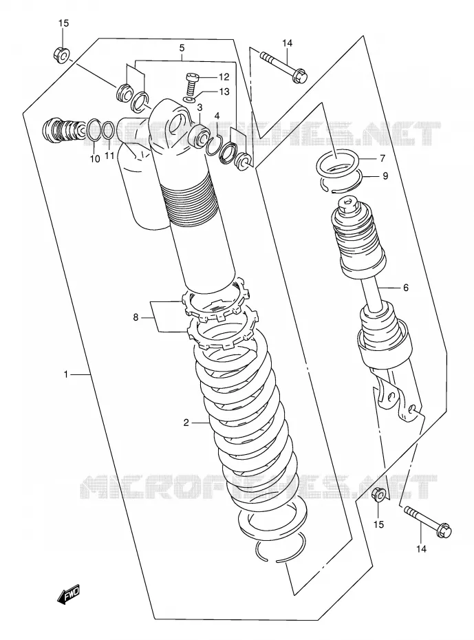 SHOCK ABSORBER Suzuki MOTO 250 RMX 1998  RMX250W(E1)