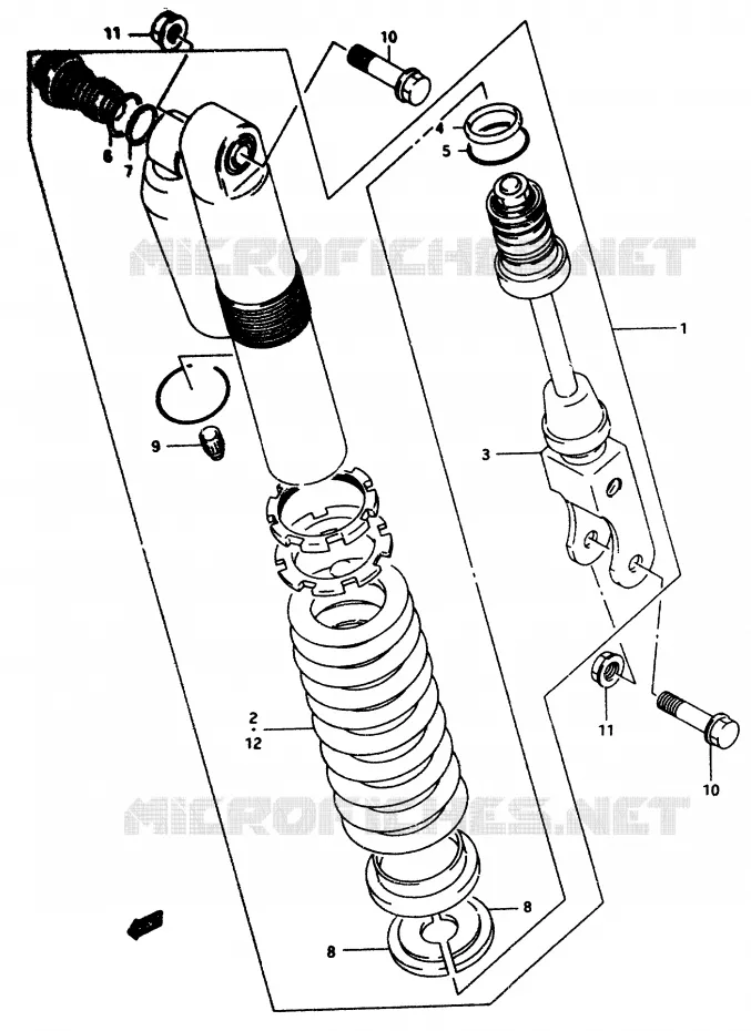 SHOCK ABSORBER Suzuki MOTO 80 RM 1996  RM80T(T/V)