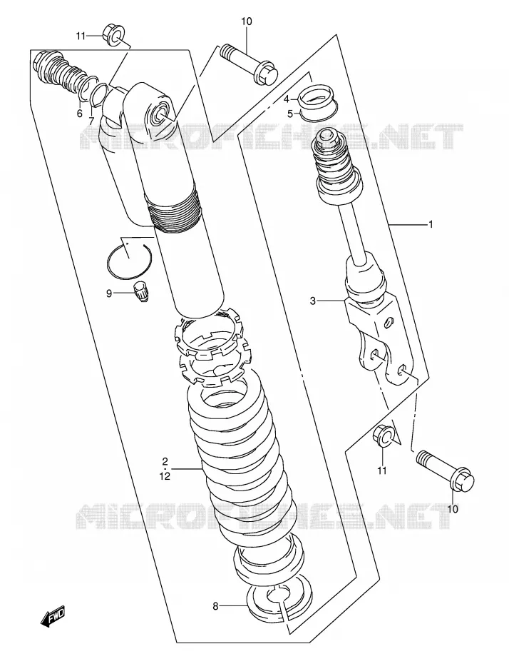 SHOCK ABSORBER Suzuki MOTO 80 RM 1999  RM80X(E3/E28)